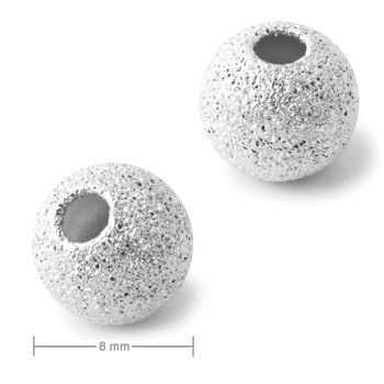 Metal bead stardust 8mm in the colour of silver