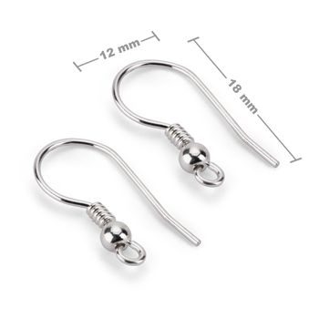 Sterling silver 925 open earring hook 18x12mm No.2