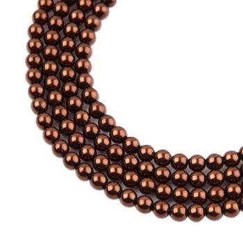 Glass pearls 4mm bronze