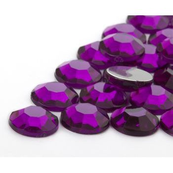 Acrylic glue-on stones round 12mm lilac