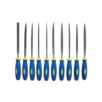 Set of needle files with plastic handles 10pcs 150mm