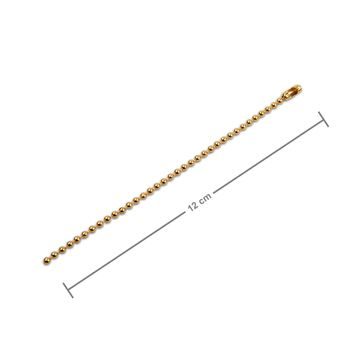 Bižuterní kuličkový řetízek v barvě zlata 12 cm
