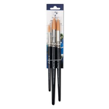 Van Gogh round brushes with synthetic hair for details for aquarelle 3pcs