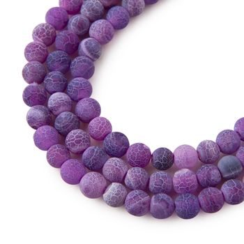 Crackle Purple Agate beads matte 6mm