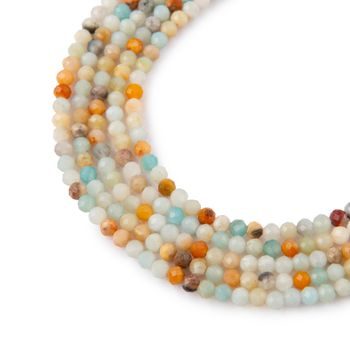 Mix Amazonite faceted beads 3mm