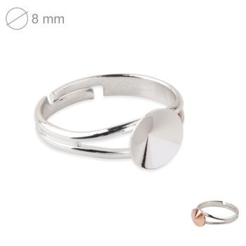 Rivoli simple ring 8mm rhodium