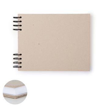 Scrapbook ring bound album 24 sheets A5 in natural colour with white paper 300g/m²