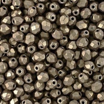 Brúsené koráliky 4mm Saturated Metallic Hazelnut