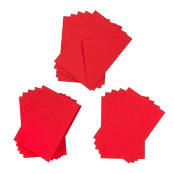 Set of cards with envelopes red 5pcs