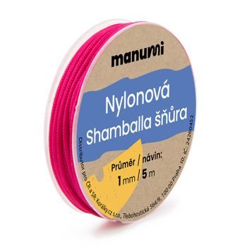 Nylonová šňůrka na Shamballa náramky 1mm/5m tmavě růžová č.20