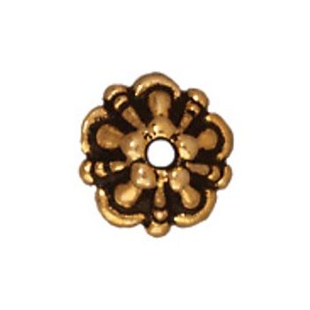 TierraCast bead cap Tiffany 5mm antique gold