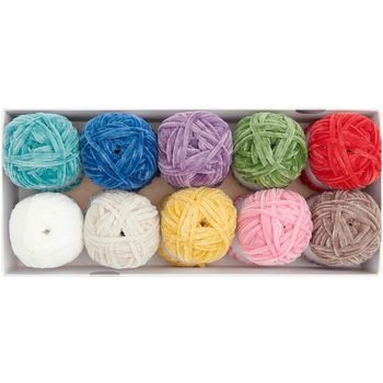 Rico design crochet yarn Chenillove Super Big Print shade 001 cream