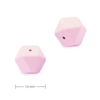 Mărgele din silicon hexagon 14mm Liliac Purple