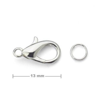 Închizătoare ovală pentru bijuterii 13mm de culoare argintie