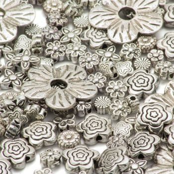 Metal beads and charms mix flowers