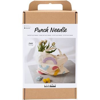 Creative bag decoration kit using punch needle technique