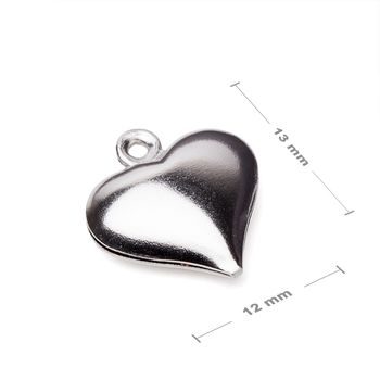 Stainless steel 316L pendant heart