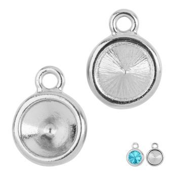 TierraCast pendant Chaton Bezel for chaton SS39 rhodium-plated