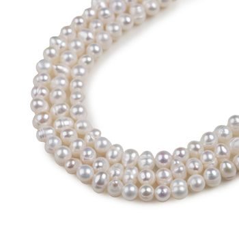 Korálky z pravých říčních perliček ve tvaru brambory 3–4 mm