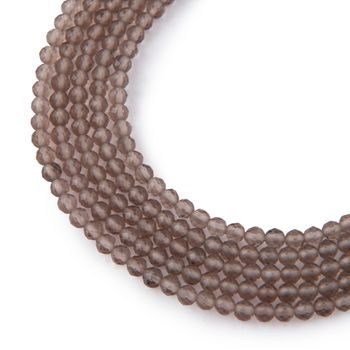 Smokey Quartz faceted beads 4mm