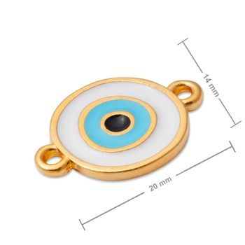 Manumi connector eye in round frame 20x14mm gold-plated