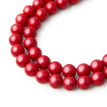 Czech glass pressed round beads Dark Red Opaque 8mm No.61