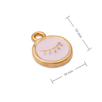 Manumi pendant wink with pink enamel 12x10mm gold-plated