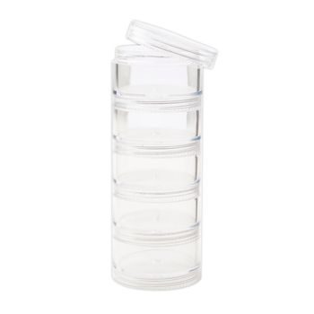 Stackable container with lid for beads 5pcs