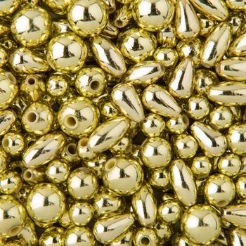 Metallic plastic beads gold