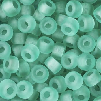 Skleněné korálky se širokým průtahem 6mm Green Aquamarine Matt