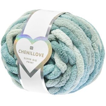 Rico design crochet yarn Chenillove Super Big Print shade 005 turquoise