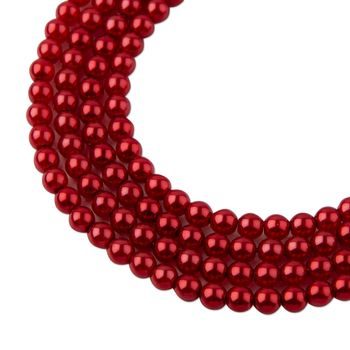 Glass pearls 4mm red