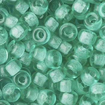 Czech glass large hole beads 6mm Green Aquamarine