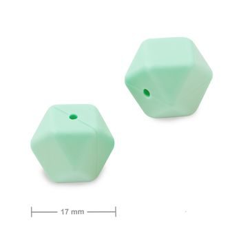 Silikonové korálky hexagon 17mm Mint Green