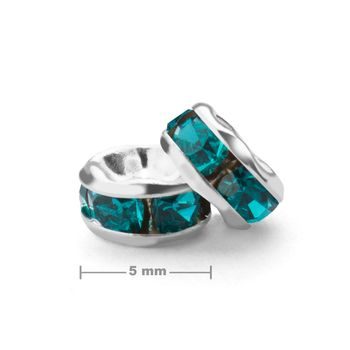 Štrasová rondelka 5mm stříbrná Blue Zircon