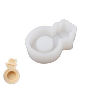 Silicone mould holder for 1 candle with a snowman motif 80x115x40cm