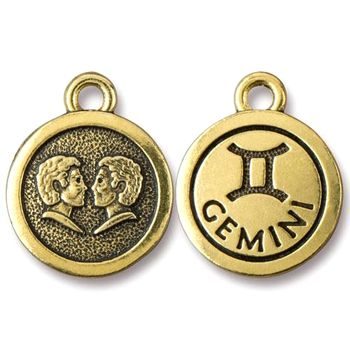 Tierracast pendant Gemini antique gold No.271