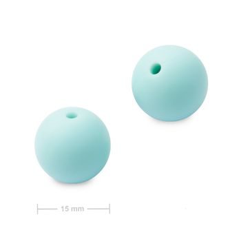 Silicone round beads 15mm Baby Blue