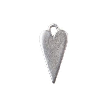 Nunn Design pendant Charm elongated heart 20x9mm silver-plated