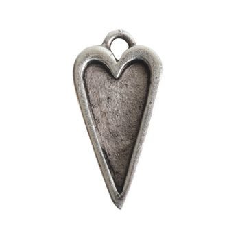 Nunn Design pendant with a setting heart 20x10mm silver-plated