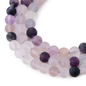 Purple Fluorite beads matte 8mm