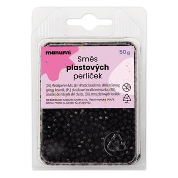 Manumi broušené akrylové korálky 4 - 8 mm černé