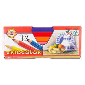 Koh-i-noor silné pastelky TRIOCOLOR sada 12ks