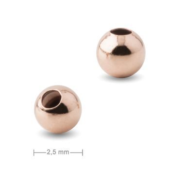 Silver bead rose gold-plated 2.5mm No.686