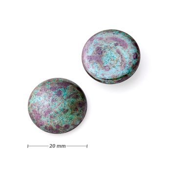 Czech glass cabochon 20mm blue lazure