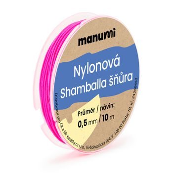 Nylonová šňůrka na Shamballa náramky 0,5mm/10m neonová růžová č.4