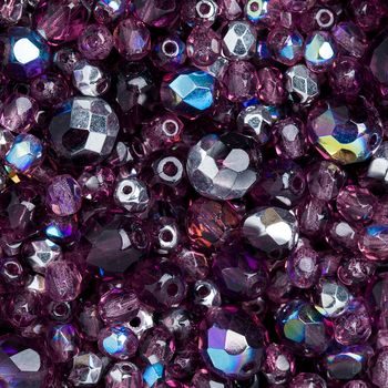 Czech fire polished beads mix Amethyst