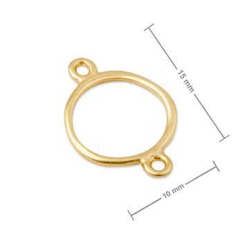 Amoracast connector small organic circle 15x10mm gold-plated