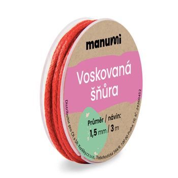 Voskovaná šnúra 1,5mm/3m červená