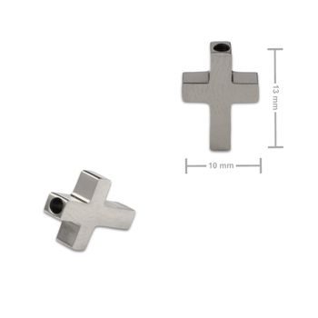 Korálek z chirurgické oceli ve tvaru kříže 10 x 13 mm